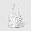 Sailboat-print insulated zippered tote bag