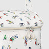 Sailboat-print insulated zippered tote bag