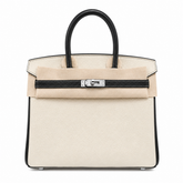Birkin 25 Craie and Noir Togo Leather Bi-Color Bag