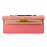 Kelly cut 31 clutch epsom milkshake powder gold buckle in stock