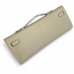 Kelly Cut 31 Clutch Epsom Leather Picture Windbreaker Gray