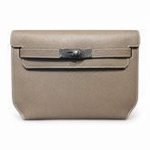 Kelly Depeches 25cm Epsom leather 18 Etoupe elephant gray top handcraft! Counter quality!