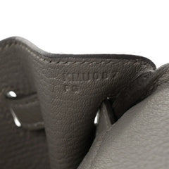 Birkin 25 Gris Meyer crafted from incredibly soft Togo calfskin leather