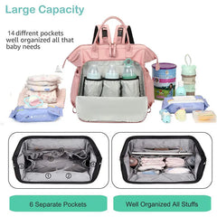 Women's Large-Capacity Cotton Diaper Bag (Convertible Backpack/Shoulder Bag) — Suitable for Parenting, Shopping, and Daily Outings