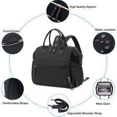 Women's Large-Capacity Cotton Diaper Bag (Convertible Backpack/Shoulder Bag) — Suitable for Parenting, Shopping, and Daily Outings