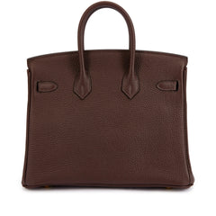 Birkin 25 Gold Hardware Chocolat Togo Quilted Epsom Leather Golden Lock
