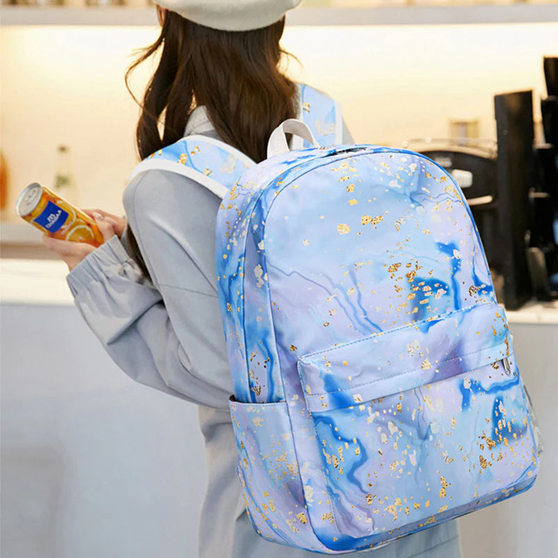 3-Piece Blue Backpack Set for Girls (Includes Backpack, Lunch Bag, and Pencil Case)