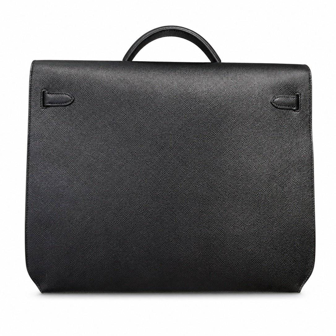 Kelly depeches 36cm Epsom leather 89 Noir black top handcrafted! Counter quality!