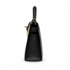 mini kelly 2, ck89/Black, Epsom, gold, 19cm, all handmade‼ ️Mini Kelly II, black with blue lining, palm print leather, gold buckle, 19cm, high-end fully handmade and customized‼ ️Purely hand-made nail